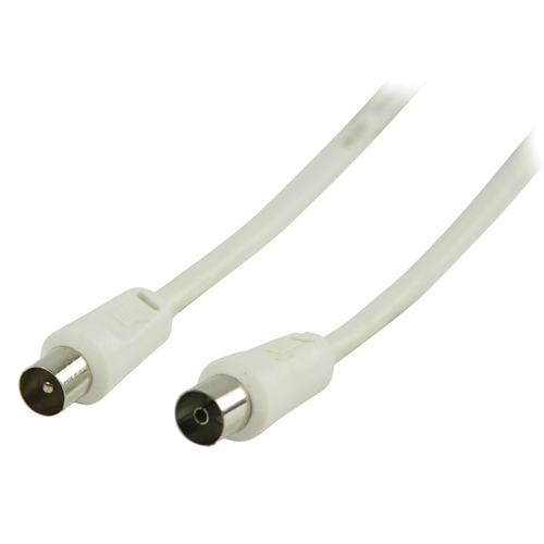 Coaxial coaxial cable male - Female coax (IEC) straight 5.00 m white