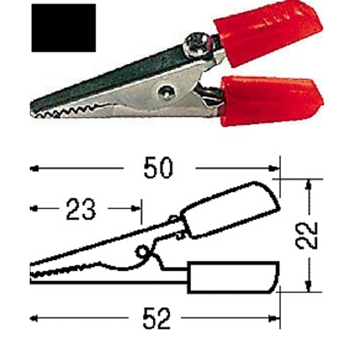 Small plastic -shaped black crocodile caliper