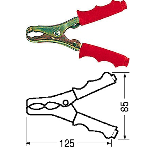 Red crocodile caliper for battery