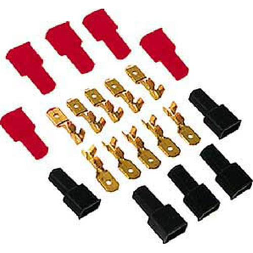Male Faston Kit Pass 6.35mm 5Z and 5pz Rossi + 10pz black cover