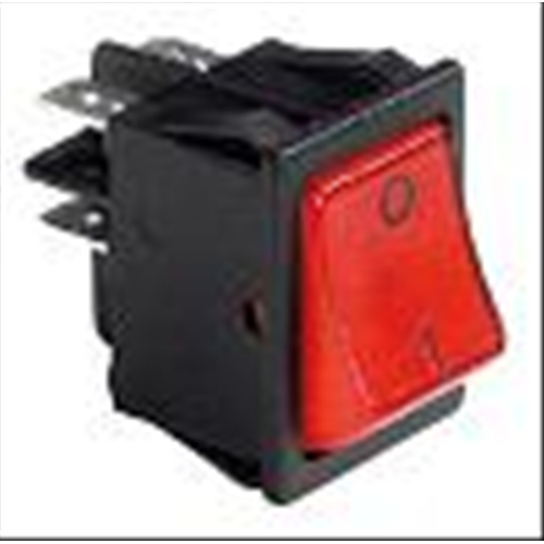 Interrupteur bipolaire rouge 220V 15A, transpare avec lumière