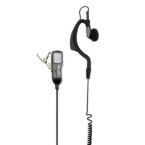 Micrófono con auriculares ajustables PTT y cables en espiral