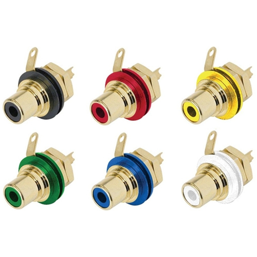 Professioneller goldener RCA -Sockel aus gelbem Panel