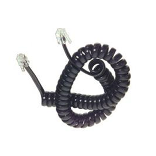 Plug-plug telephone cable 4/4-4/4 2mt spiral x black handset