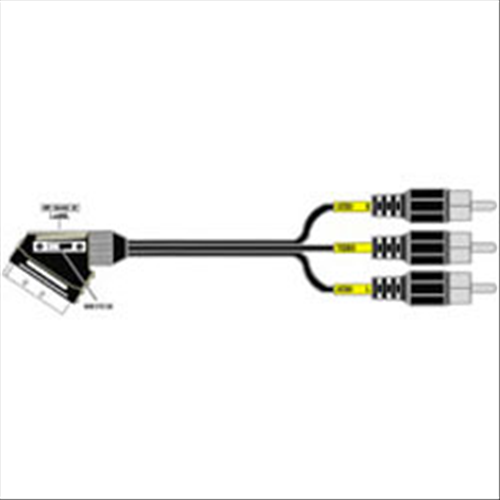 Cable 1 spina scart - 3 RCA spines C/in -out switch