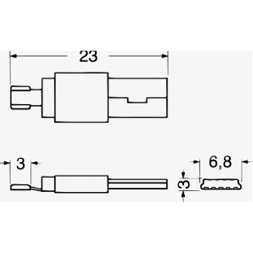 Spina Mini USB Tipo B 5P Vuelo a la pantalla de soldadura