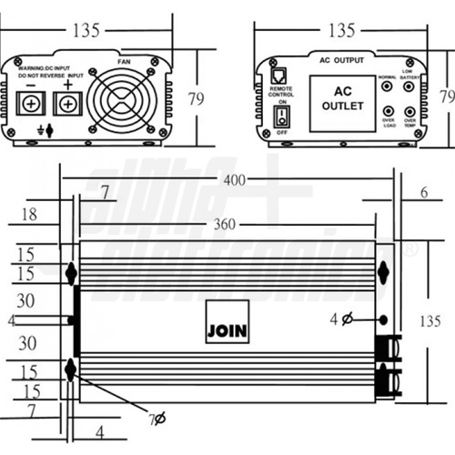 Spannungswechselrichter DC12V-AC220V 1500W Slusloidal Sinusoidal Start Start