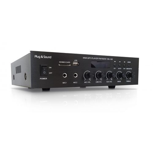 Amplificateur PA Mono 70W avec lecteur USB-SD Bluetooth et télécommande
