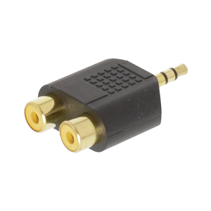 3,5 mm männlicher Stereo -Audioadapter - 2x schwarzes weibliches RCA