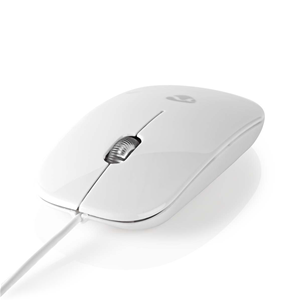 Maus mit USB -Kabel | 1000 dpi | 3 Buttons | Weiß