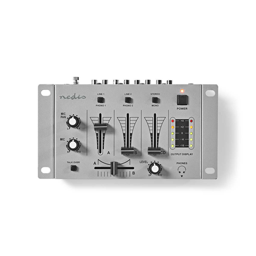 Mixer DJ | 3 Stereokanäle | Crossfader | Talkover -Funktion