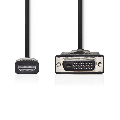 HDMI cable - DVI | HDMI connector - DVI -D 24+1 pin male | 3.0 m | Black