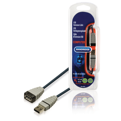 USB 2.0 Male USB Extension Cable - USB A FEMALE ROOM 4.50 M Blue