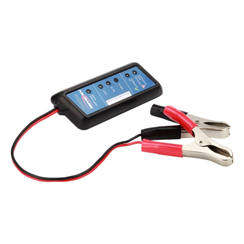 Tester for 12V car batteries and the charging circuit