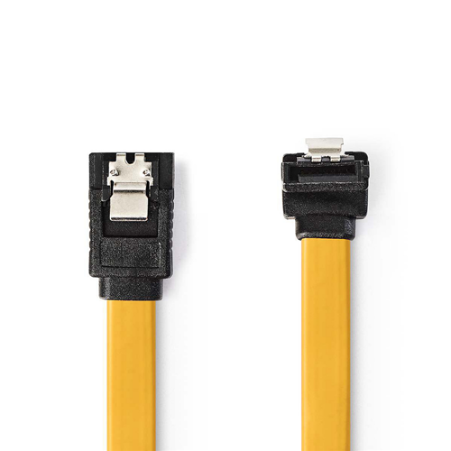 6 GB/s SATA data cable | 7 -pin female sata with block - 7 -pin female sata with 90 ° corner and block | 1.0 m | Yellow