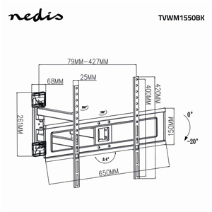 Omnidirectional TV Wall Support | 37-70 "| max 25 kg | 3 Rotationspunkte