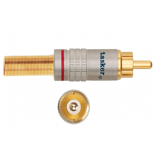 Schwarzer goldener RCA -Stecker mit 5 mm Guide Professional