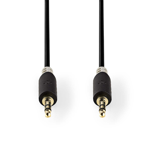Câble audio stéréo | Mâle de 3,5 mm - 3,5 mm mâle | 1,0 m | Anthracite