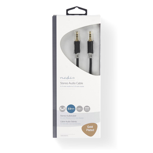 Stereo audio cable | 3.5 mm male - 3.5 mm male | 3.0 m | Anthracite