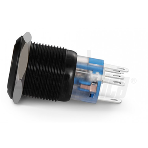 Interruption de vent en métal interrompant Ø19 mm Bistabile Bright rouge 12VAC IP67 Symbole sur