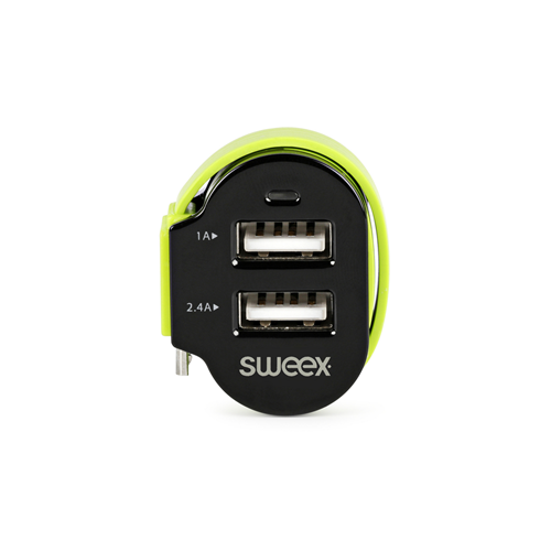 Cargador de automóvil 3-Outputs 6 A 2 x USB / Micro USB Negro / Verde