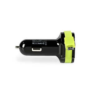 Cargador de automóvil 3-Outputs 6 A 2 x USB / Micro USB Negro / Verde