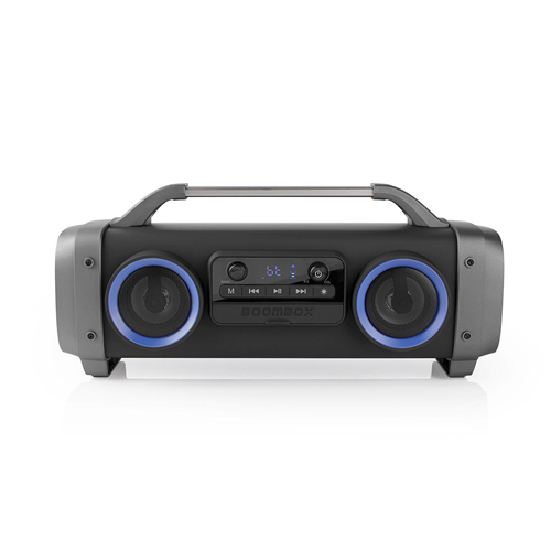 Stéréo portable pour les fêtes | 3 heures d'autonomie | Bluetooth® Technologie sans fil | Radio FM | Lumières de fête | Noir