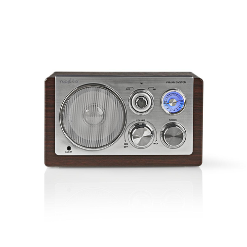 FM Radio | 9 W | Analog tuning | Retro style design | Brown