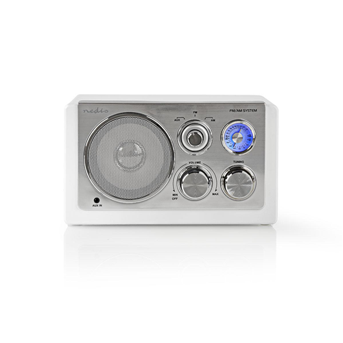 FM Radio | 9 W | Analog tuning | Retro style design | White