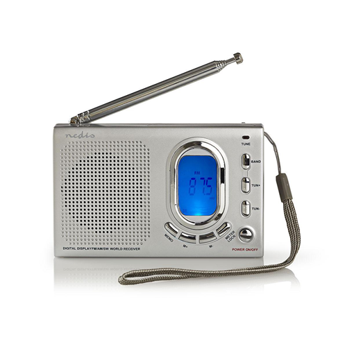 Radio FM | 1.5W | Récepteur mondial | Fonctions d'alarme | Gris