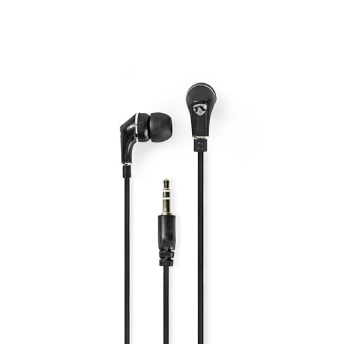 Cuffie con Filo | Cavo Piatto da 1,2 m | Auricolare | Nero