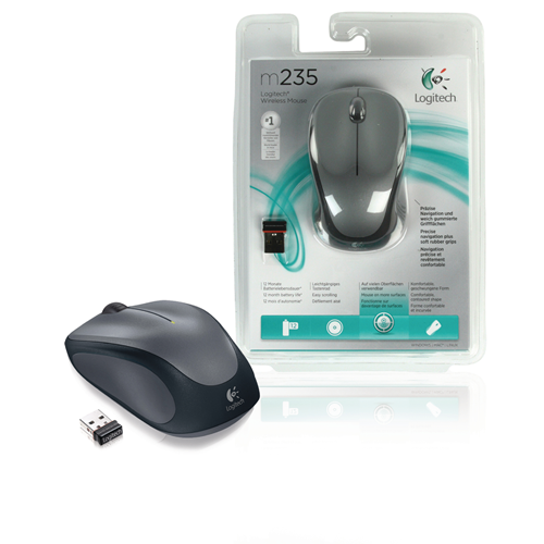 Wireless desktop mouse 3 buttons gray
