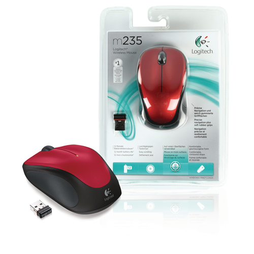 Mouse Wireless Desktop 3 Bottoni Rosso