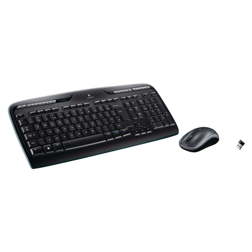 Wireless Maus und internationales Multimedia -Keyboard USA Nero/Silver