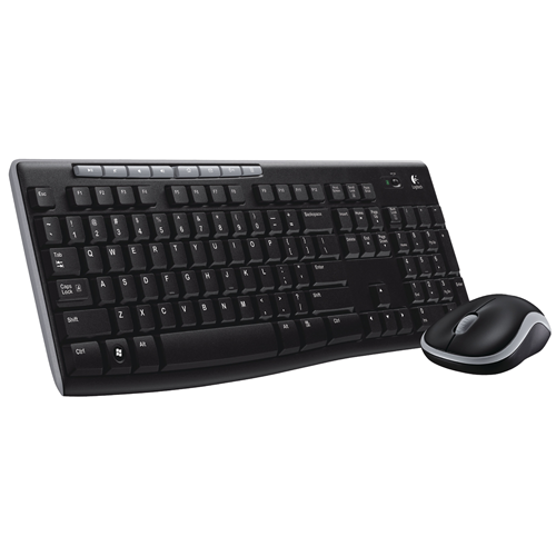 Wireless Mouse e Tastiera Multimedia Internazionale USA Nero/Argento