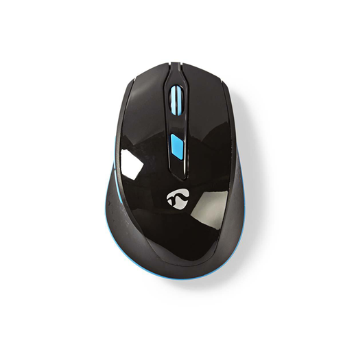 Maus mit Nano Dongle | Sechs Tasten | Schwarz Blau