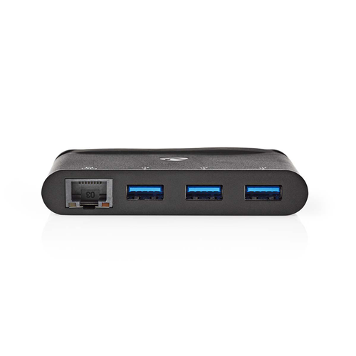 Hub für Computer | USB-Typ-C | 3 USB 3.0/Gigabit Ethernet | Schwarz