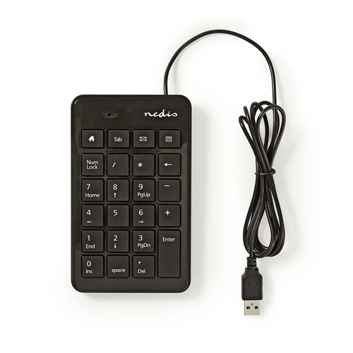 Teclado numérico cableado | USB | Negro