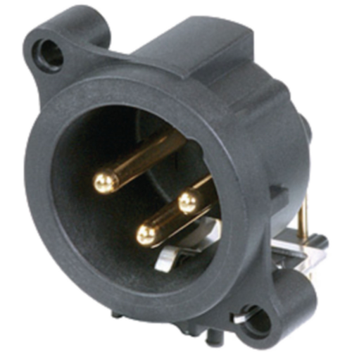XLR Spina device 3 per horizontal / Black PCB assembly