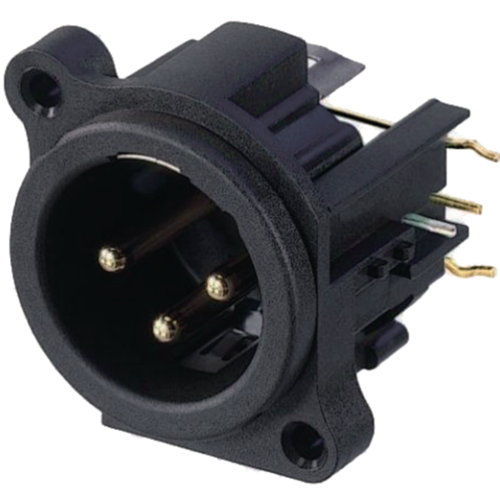 Aplicación de Spina 3 XLR con ángulo recto / ensamblaje de PCB negro