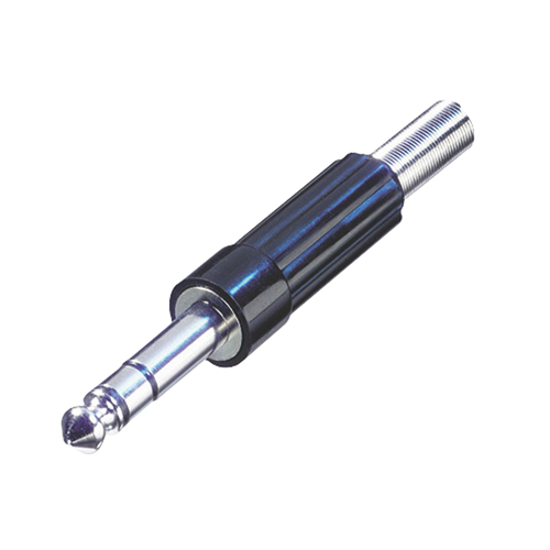 Stereo connector 6.35 mm black male