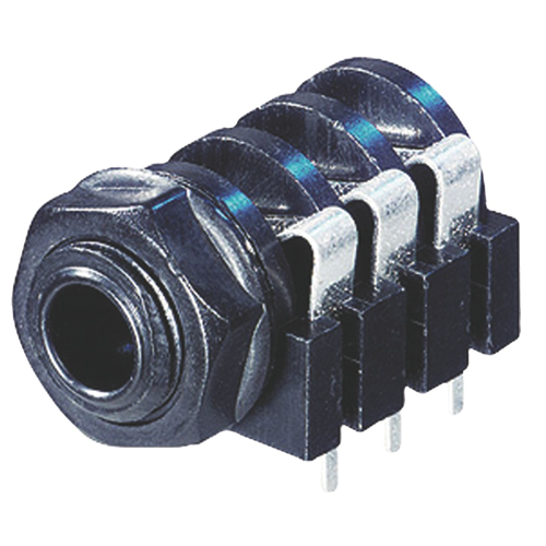 Stereo connector 6.35 mm black female