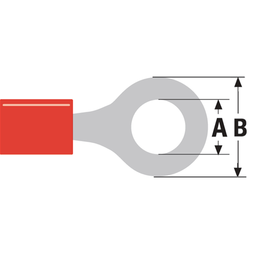 Fast on 4.3 mm red female connector