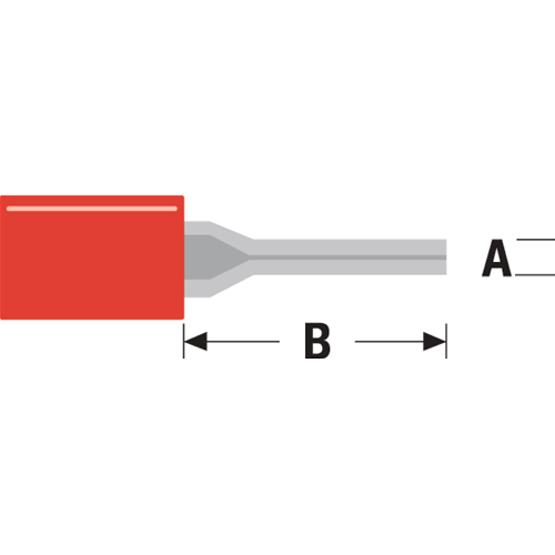 Fast on 1.9 mm red male connector