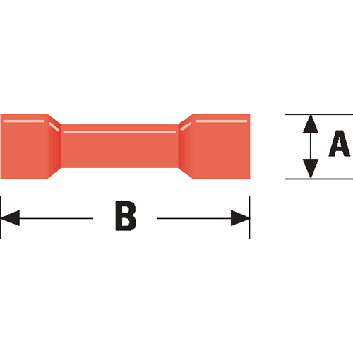 Fast on 4.0 mm red female connector