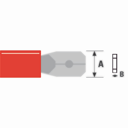 Connettore Fast On 2.8 mm Maschio Rosso