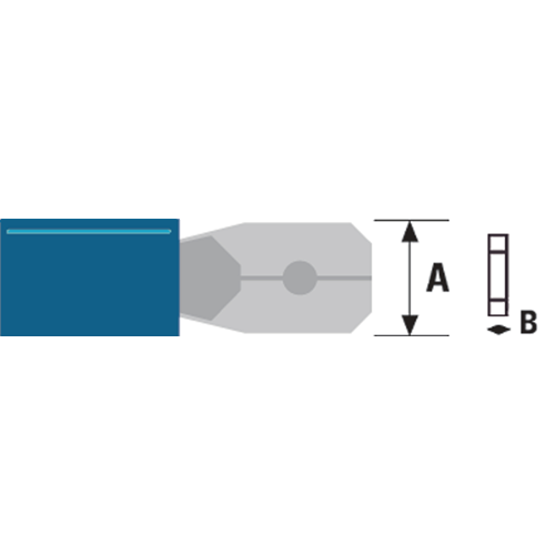 Schnell auf 6,3 mm blauer männlicher Stecker
