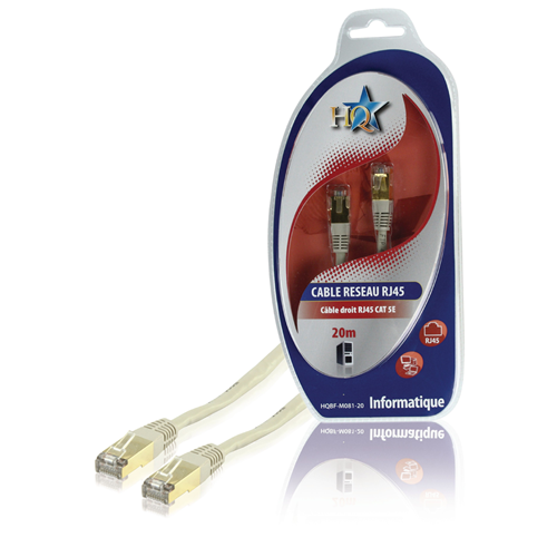 Cavo CAT5e della Rete di UTP RJ45 (8P8C) Maschio - RJ45 (8P8C) Maschio 20.0 m Grigio