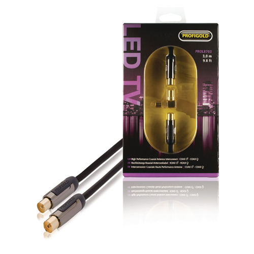 Cavo Coassiale Coassiale Maschio - Femmina Coax (IEC) Dritto 3.00 m Antracite