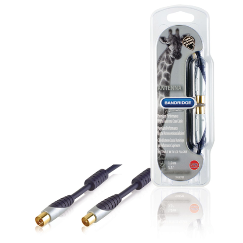 Cable coaxial 120 dB masculino coaxial - femenino coaxante (IEC) 1.00 m azul
